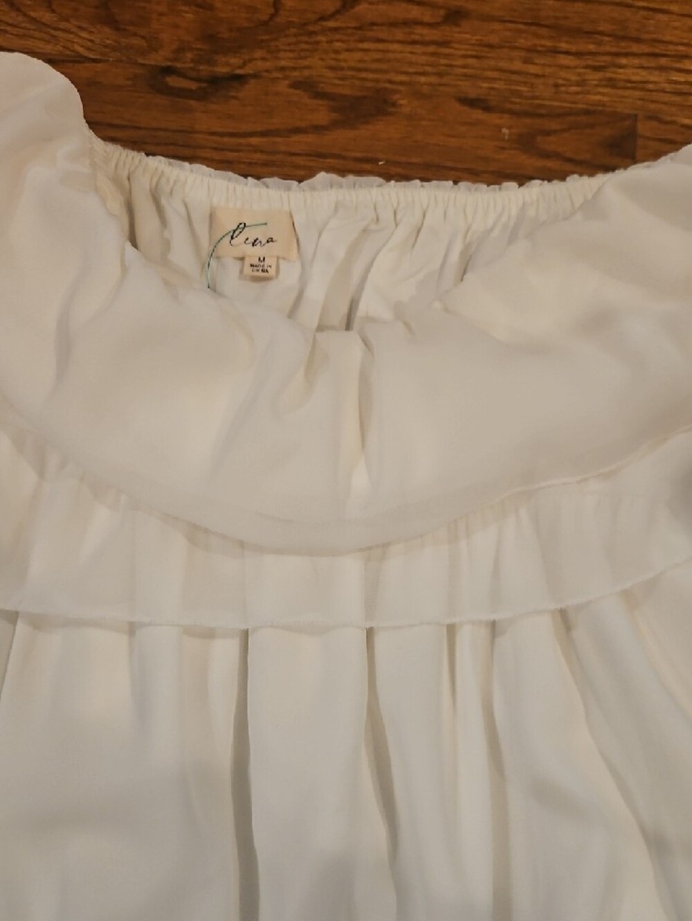 White Ruffled Off-Shoulder Dress - Picture 3 of 3